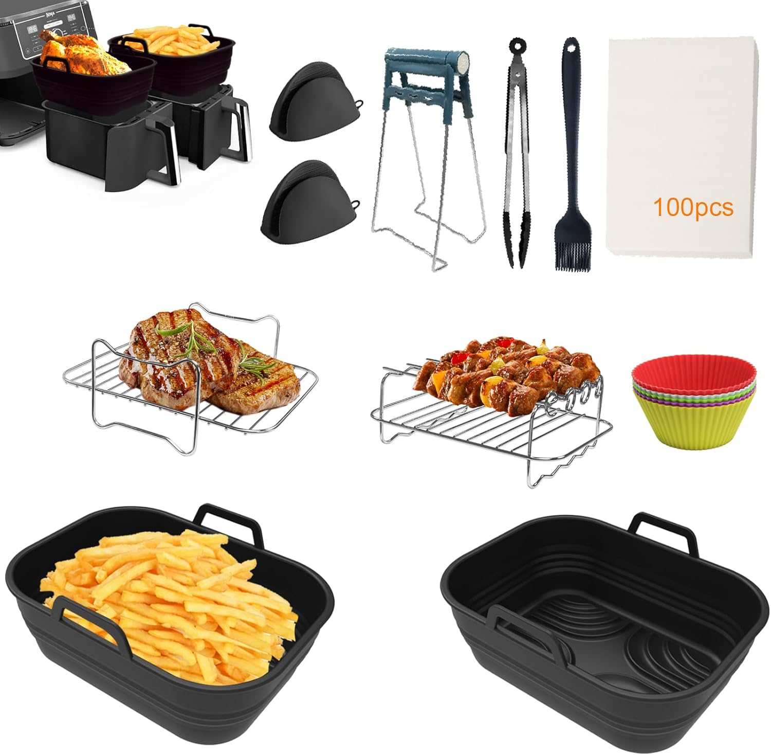 Best Kazaigou Air Fryer Accessories, Special Air Fryer Accessories for Ninja Dua...