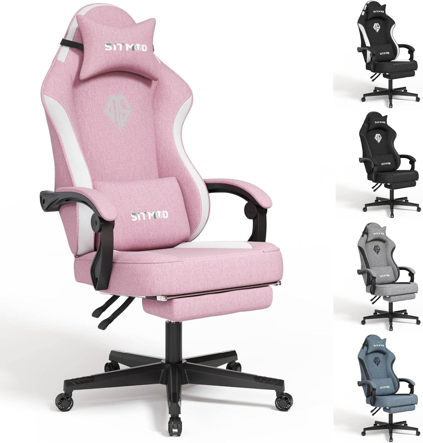 SITMOD Gaming Chair with Footrest-Computer Ergonomic Video Game Chair-Backrest a...