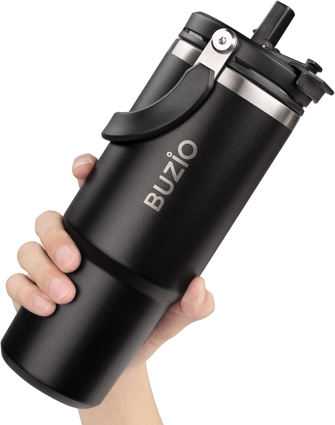 BUZIO 30 oz Tumbler with Handle, Insulated Tumbler with 2-in-1 Lid and Straw, St...
