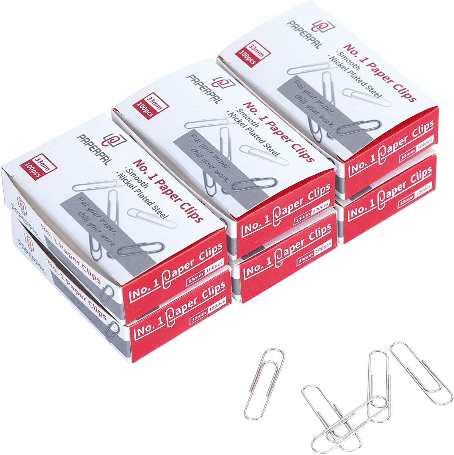 #1 Smooth Paper Clips, 600 Medium Paper Clips (6 B...
