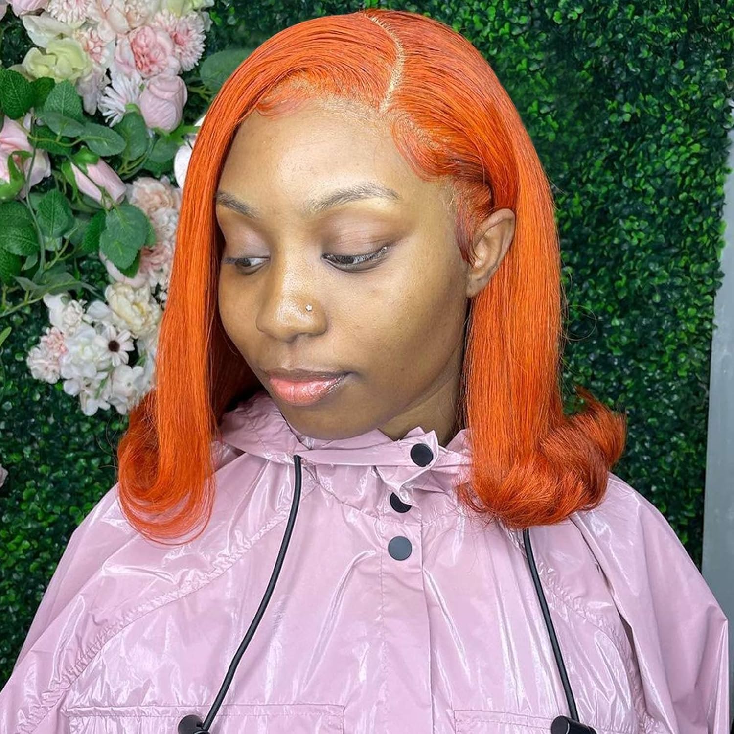 Ginger Orange Bob Wig Human Hair 13x4 HD Lace Frontal Lace Wig Human Hair 180% D...