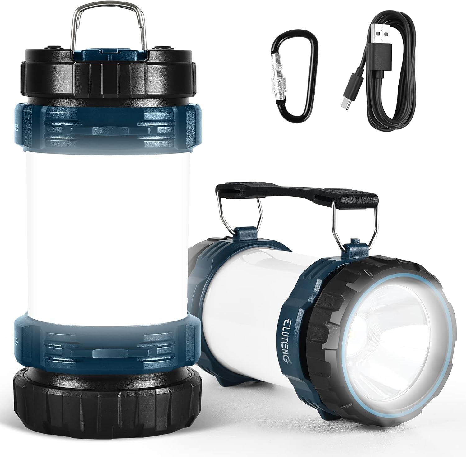 ELUTENG Camping Lights Rechargeable USB C , 4400mAh Capacity Power Bank LED Torc...