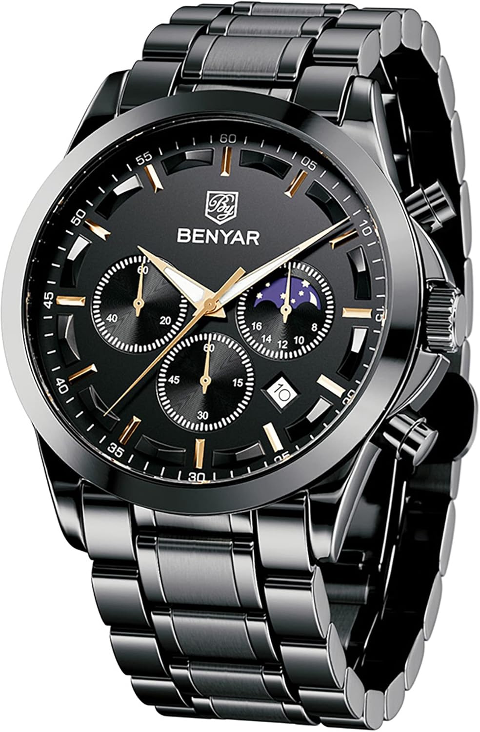 BENYAR Mens Watches Waterproof Wrist Watch for Men Multifunction Chronograph Bla...