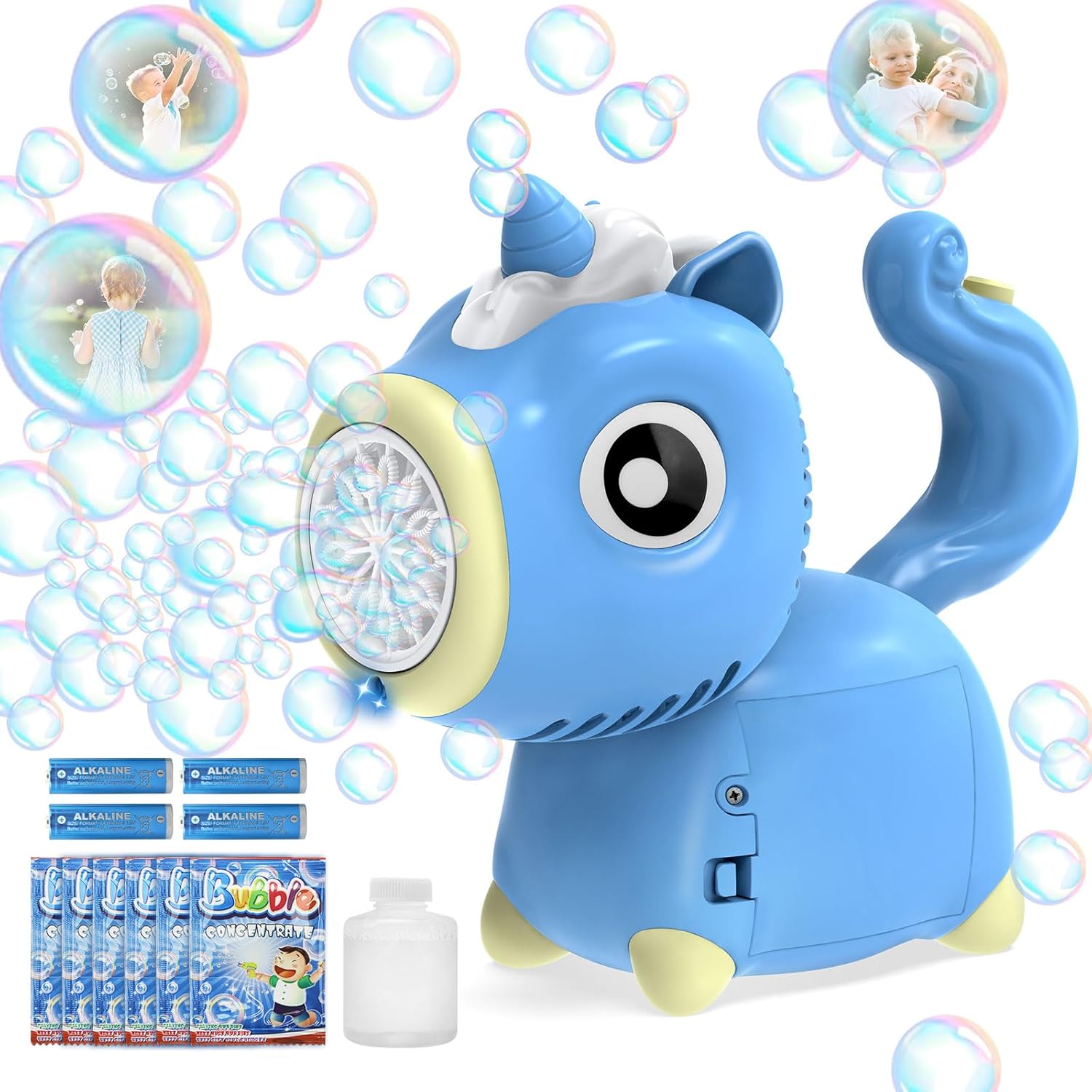 Aolieh Bubble Machine, Unicorn Bubble Makers for Kids, Electric Bubble Wand with...
