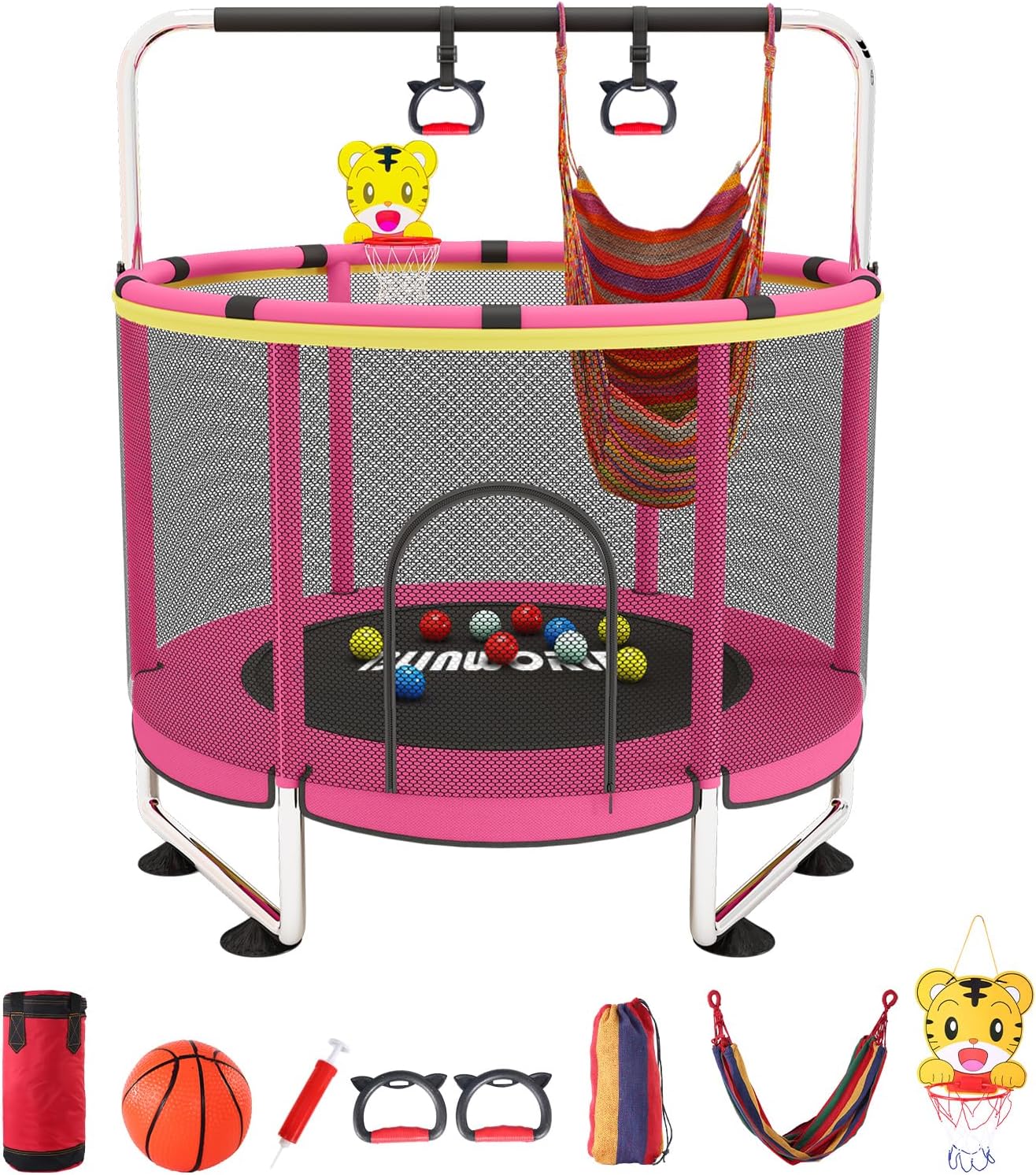 Trampoline for Kids, Adjustable Baby Toddler Tramp...