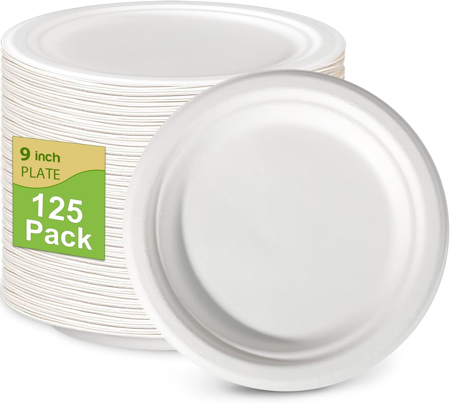Best greensight Disposable Paper Plates, Eco-Friendly Strong Plates Biodegradabl...