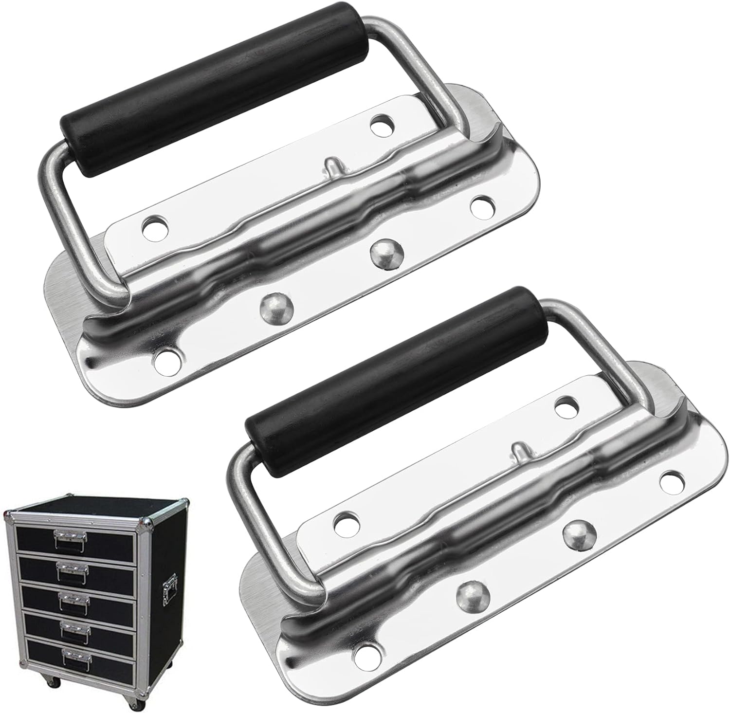 Best Kigniote Metal Chest Box Handles, Special Spring Folding Handle Luggage Har...