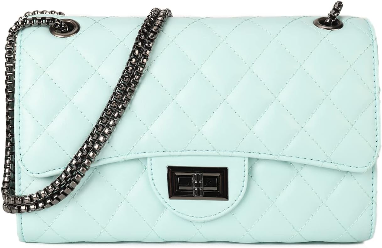Gladdon Quilted Leather Crossbody Purse for Women Trendy Ladies Shoulder Bag wit...