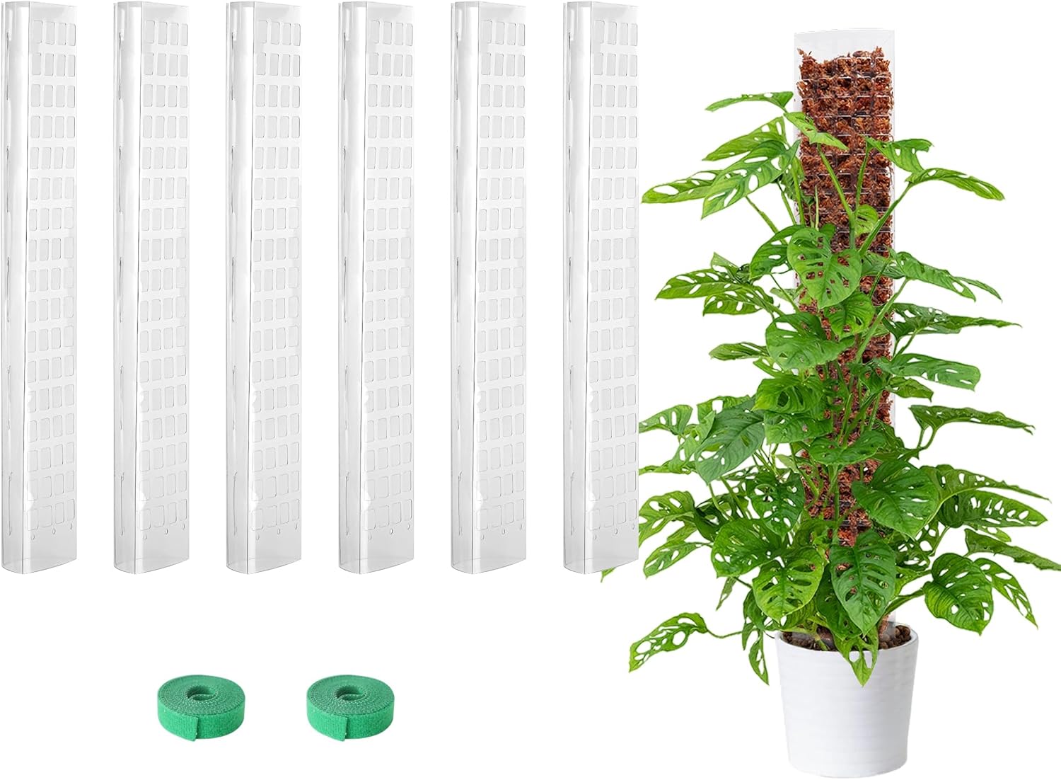 Bonviee Moss Pole, 6pcs 15Inch Plastic Moss Pole for Monstera/Climbing Plants to...