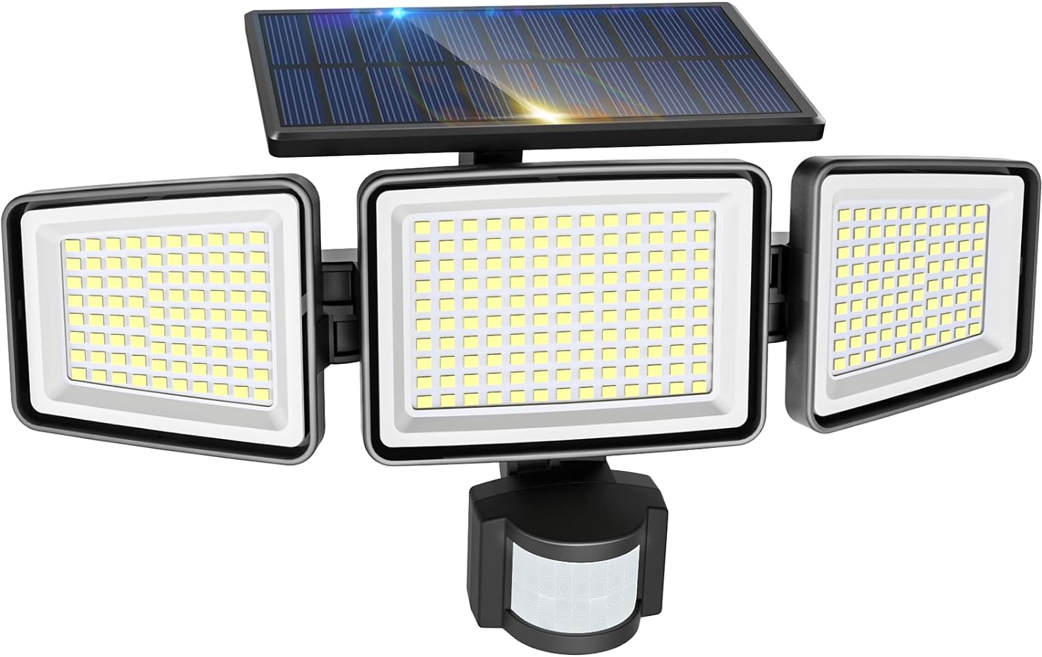 nipify Solar Lights Outdoor, 302 LED Solar Lights Outdoor Motion Sensor PIR IP65...