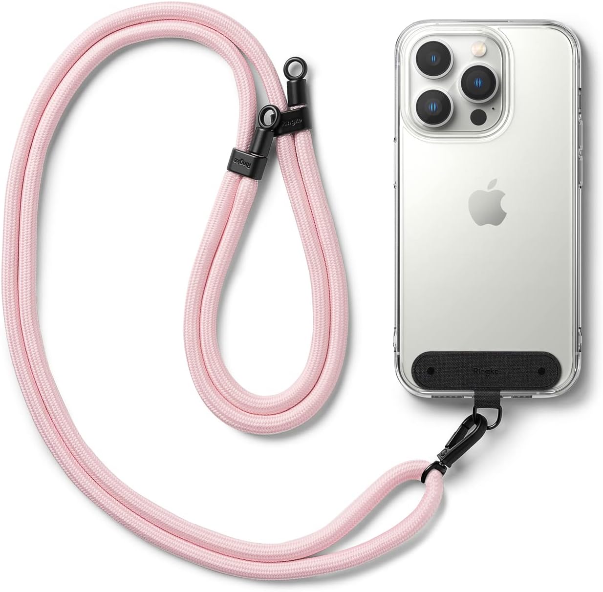 Ringke Holder Link Strap with Black Nylon Tag, Adjustable Crossbody Phone Lanyar...