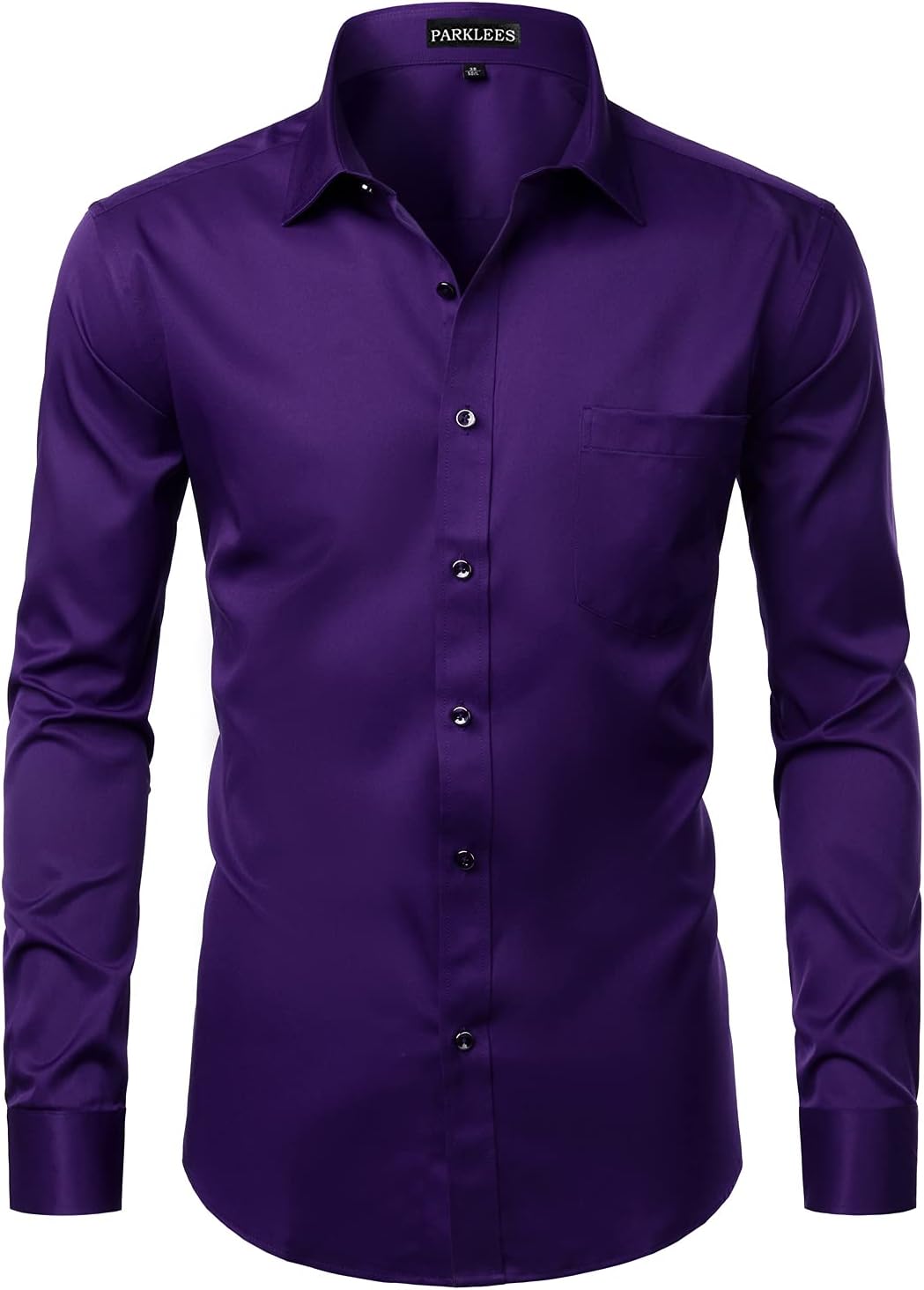 PARKLEES Men's Slim Fit Formal Long Sleeve Casual Business Party Dress Shirts wi...