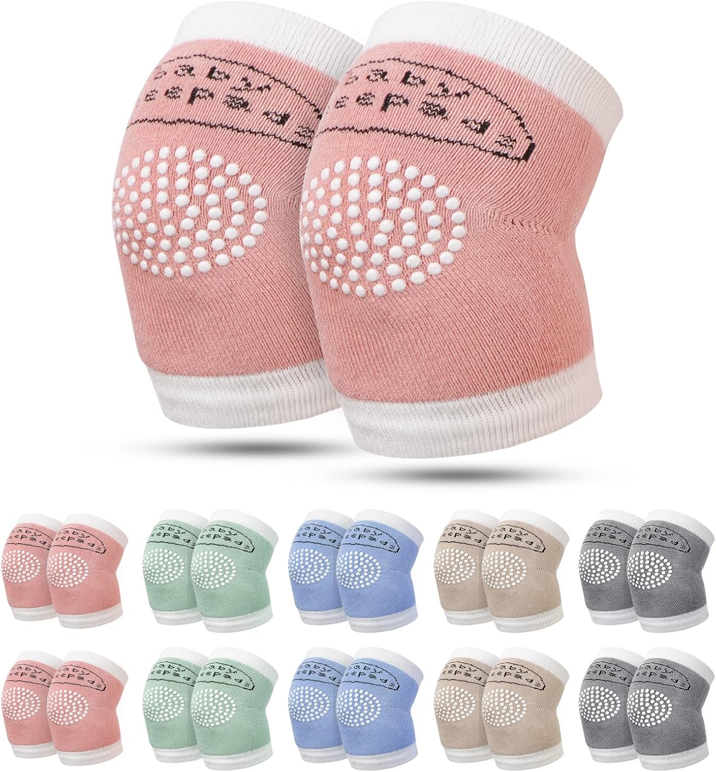 Skycase Baby Knee Pads Crawling,Anti-Slip Baby Knee Pads Crawling Socks Adjustab...