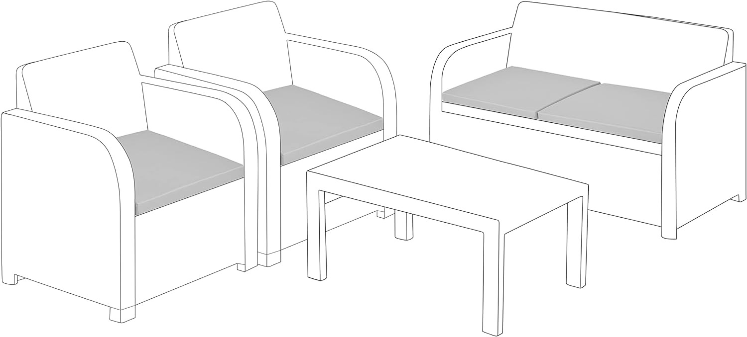 Gardenista Outdoor 4 Piece Rattan Replacement Cushion Set | Garden Seat Pads for...
