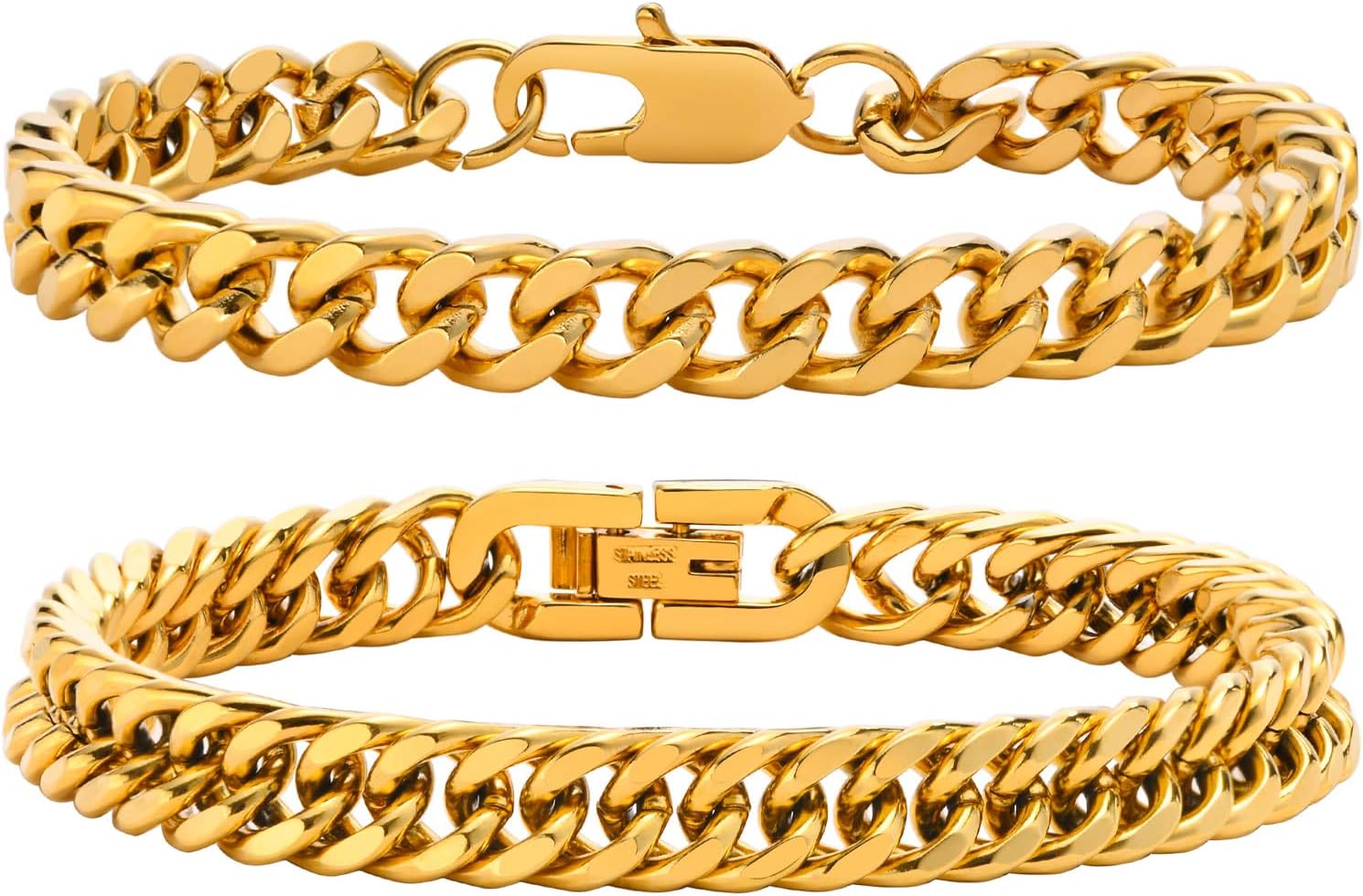 VNOX Mens Bracelets 2 Pcs Bracelets for Men Stainl...