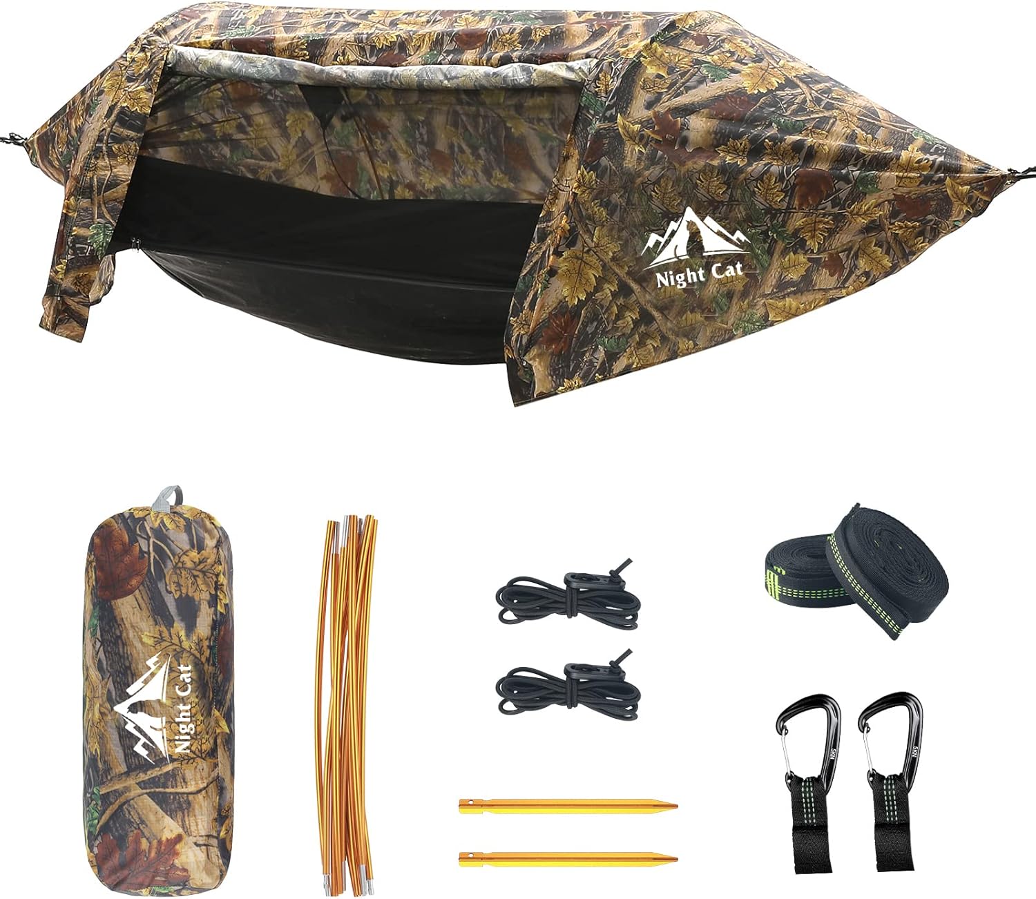 Night Cat Hammock Tent with Mosquito Net Waterproof Rainfly for 1 Person Hiking...