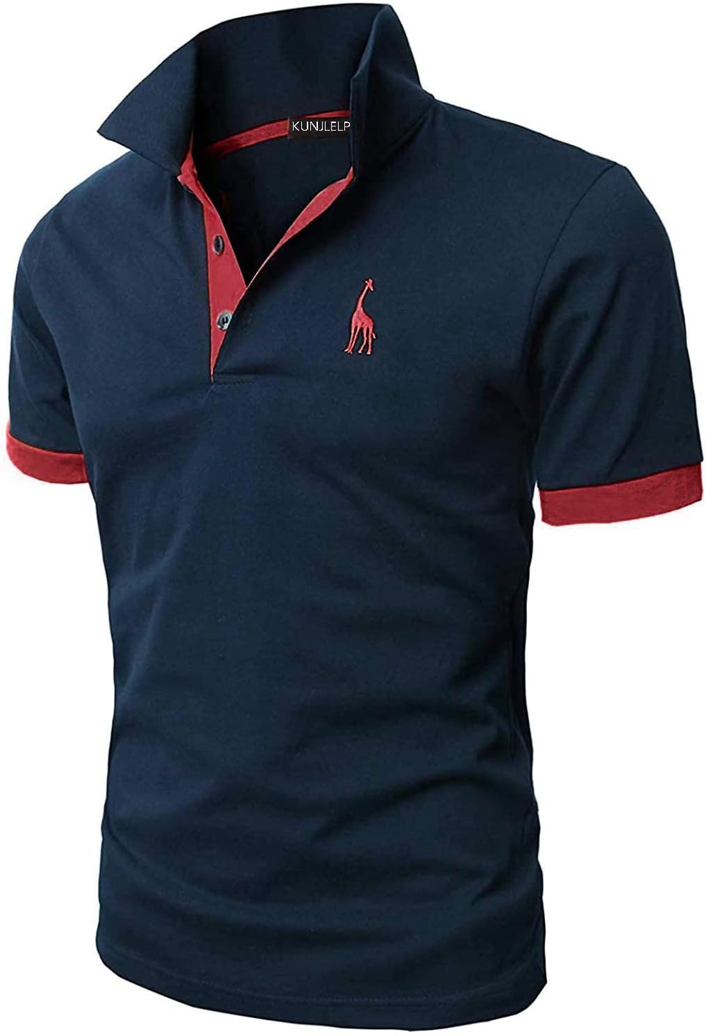 KUNJLELP Men's Regular-Fit Cotton Pique Polo Shirt Short Sleeve Golf Polos XXL B...