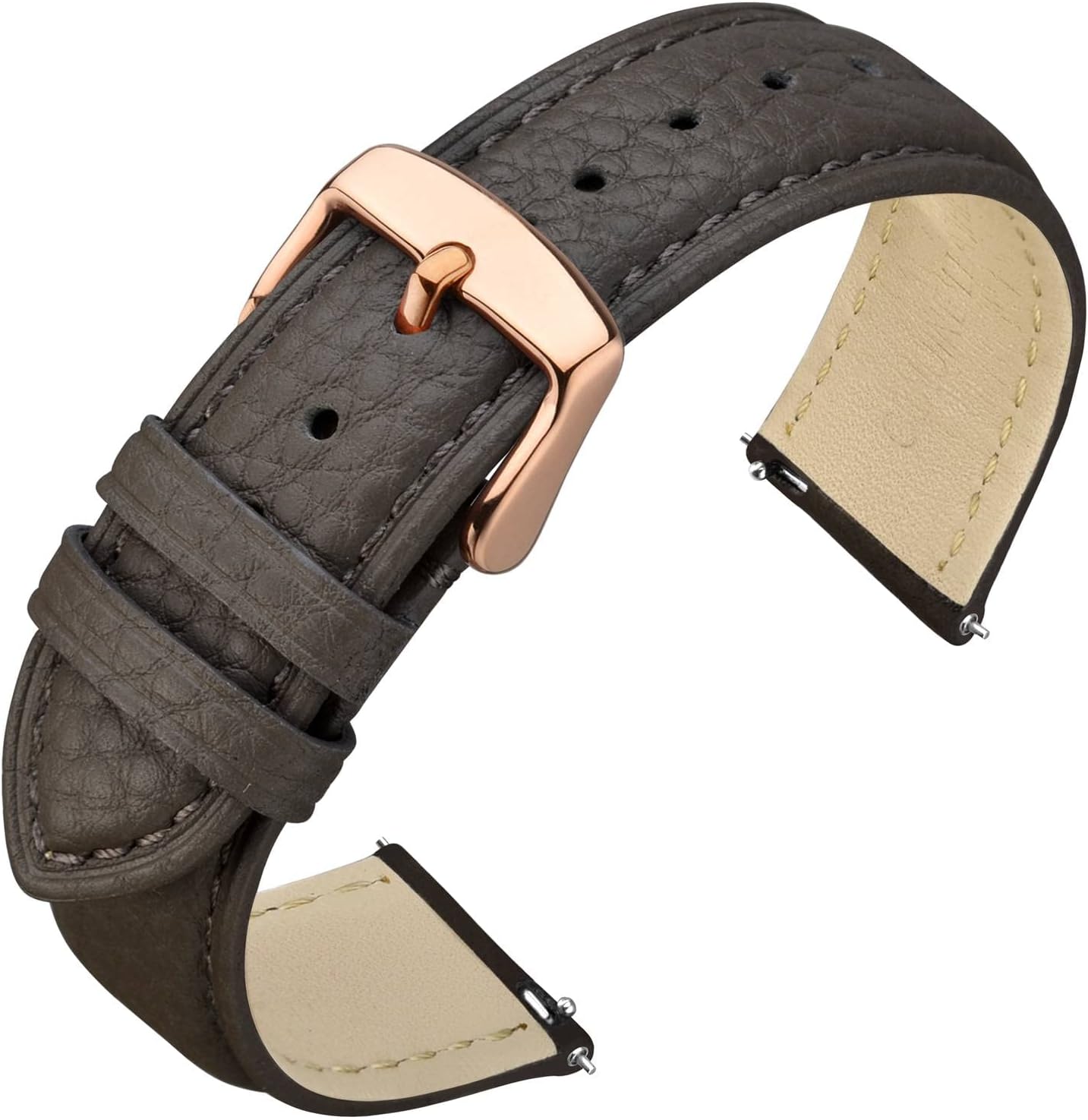 ANNEFIT Leather Watch Straps, Quick Release Textured Padded Replacement Band 16m...
