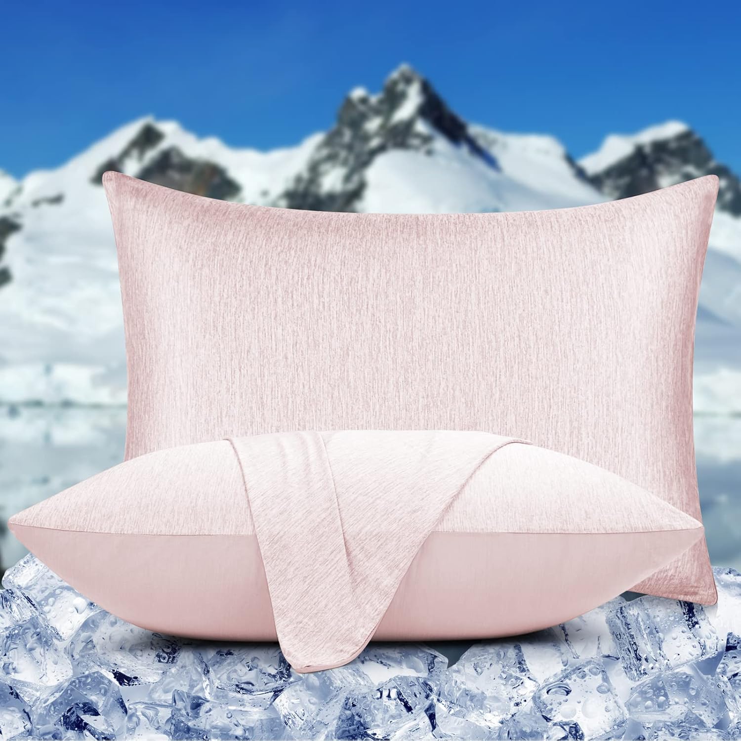 HOMFINE Cooling Pillow Cases 2 Pack - Double Side Arc-Chill Cooling Fiber(Q-Max...