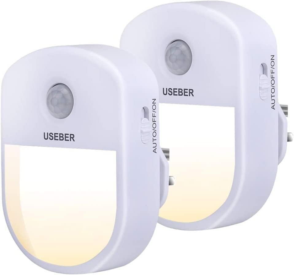 Useber Motion Sensor Lights 0.5W Energy Saving LED Night Light with 3 Lighting M...