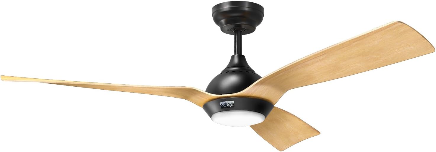 reiga Ceiling Fans with Lights and Remote 132cm, Modern Fan with 3 Reversible Bl...