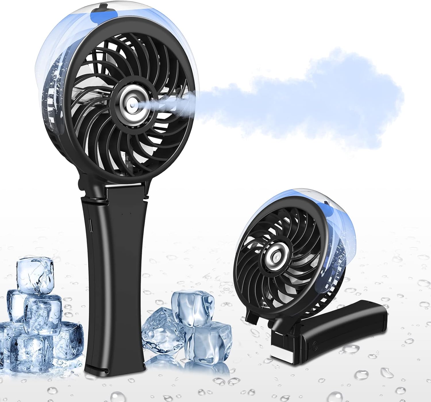 Dancial Handheld Fan Misting Fan, 2 IN 1 USB Fan Foldable with 40ml Water Tank 3...