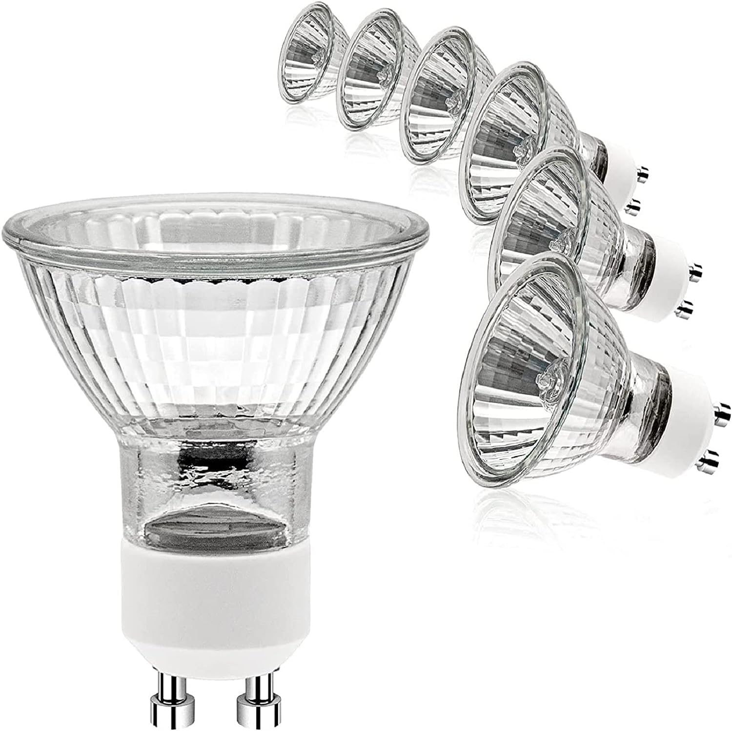 ETUOLMP GU10 Dimmable Halogen Light Bulbs 2 Pin, 6 Pack GU10 Bulb Warm White, GU...