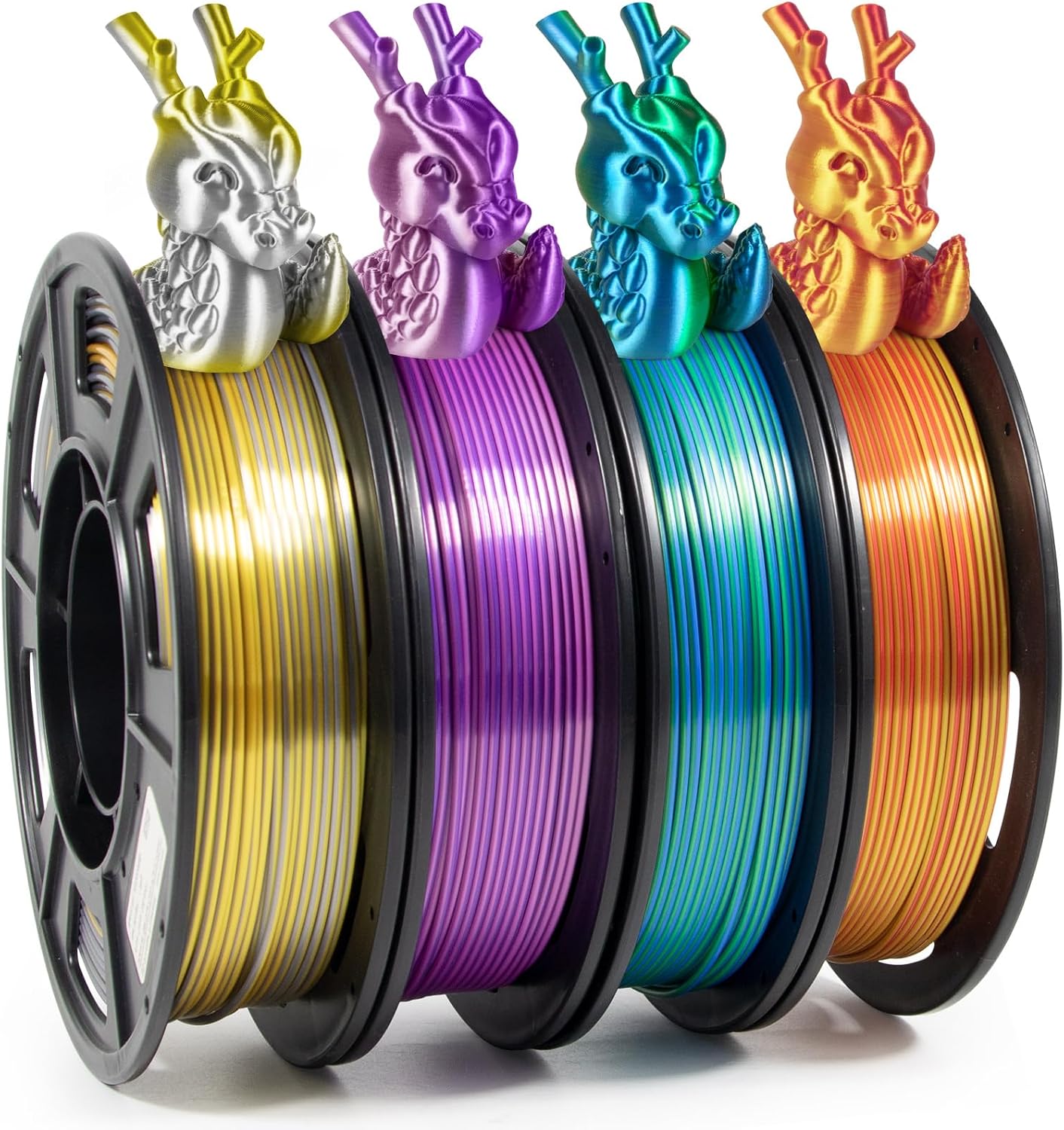 iSANMATE 3D Printer Filament, PLA Filament 1.75mm Dual Color Silk PLA Set, 3D Pr...