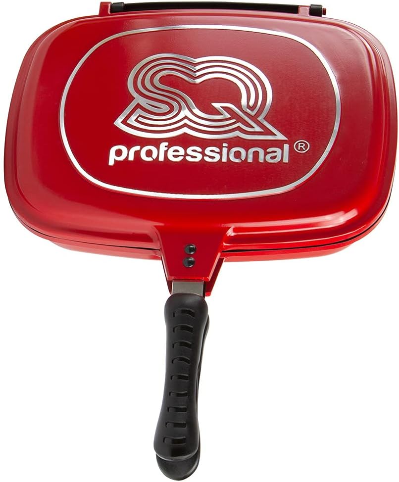 SQ Professional NEA Aluminium Griddle pan 32cm with Lid 3-Layer Non-Stick Coatin...