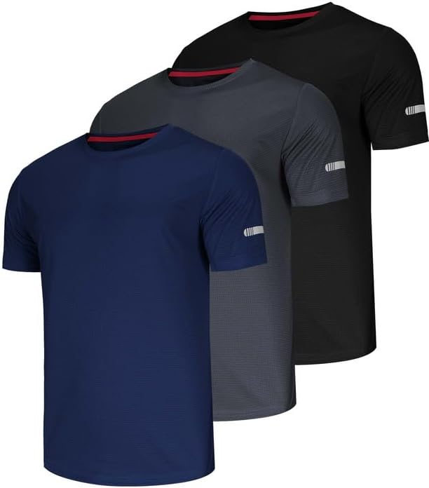 QAYMZUMD 5 Pack Men's T Shirts Gym T Shirts for for Men Running Shirts Dry Fit C...