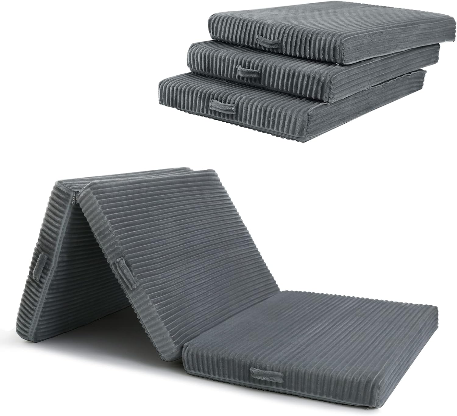 MeMoreCool Tri Folding Mattress Small Single, 10cm Thick High Density Foam Folda...