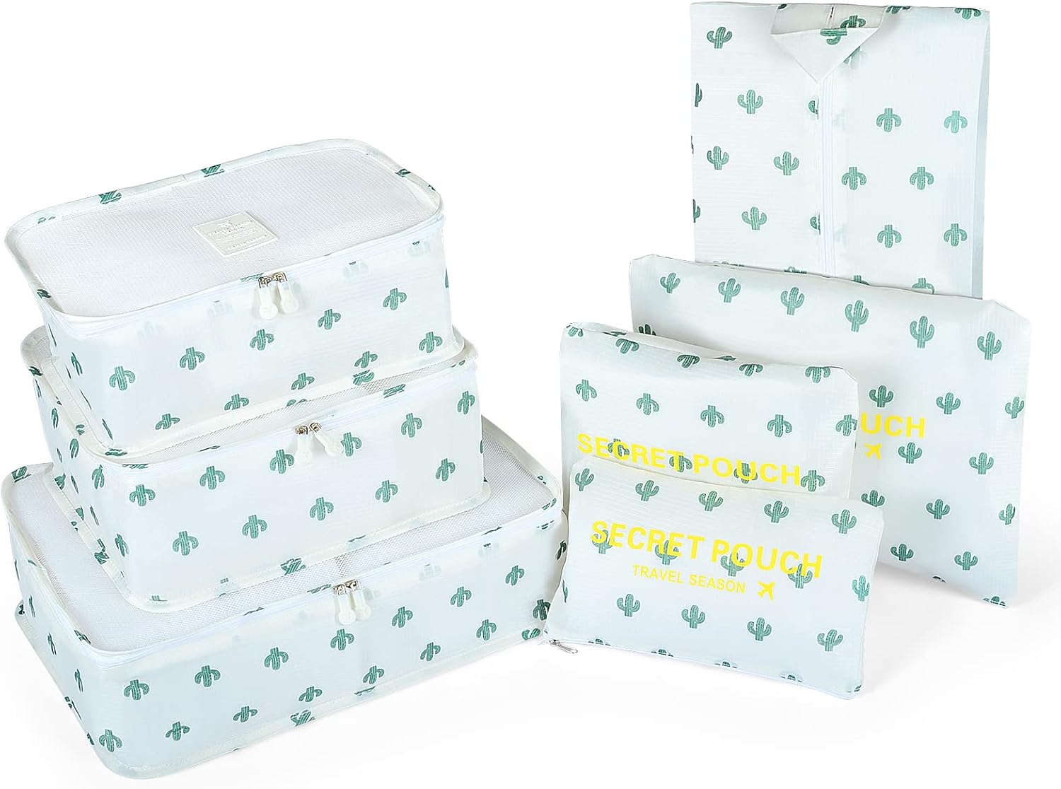 7PCS Travel Packing Cubes for Suitcases, TOYESS Waterproof Nylon Luggage Organis...