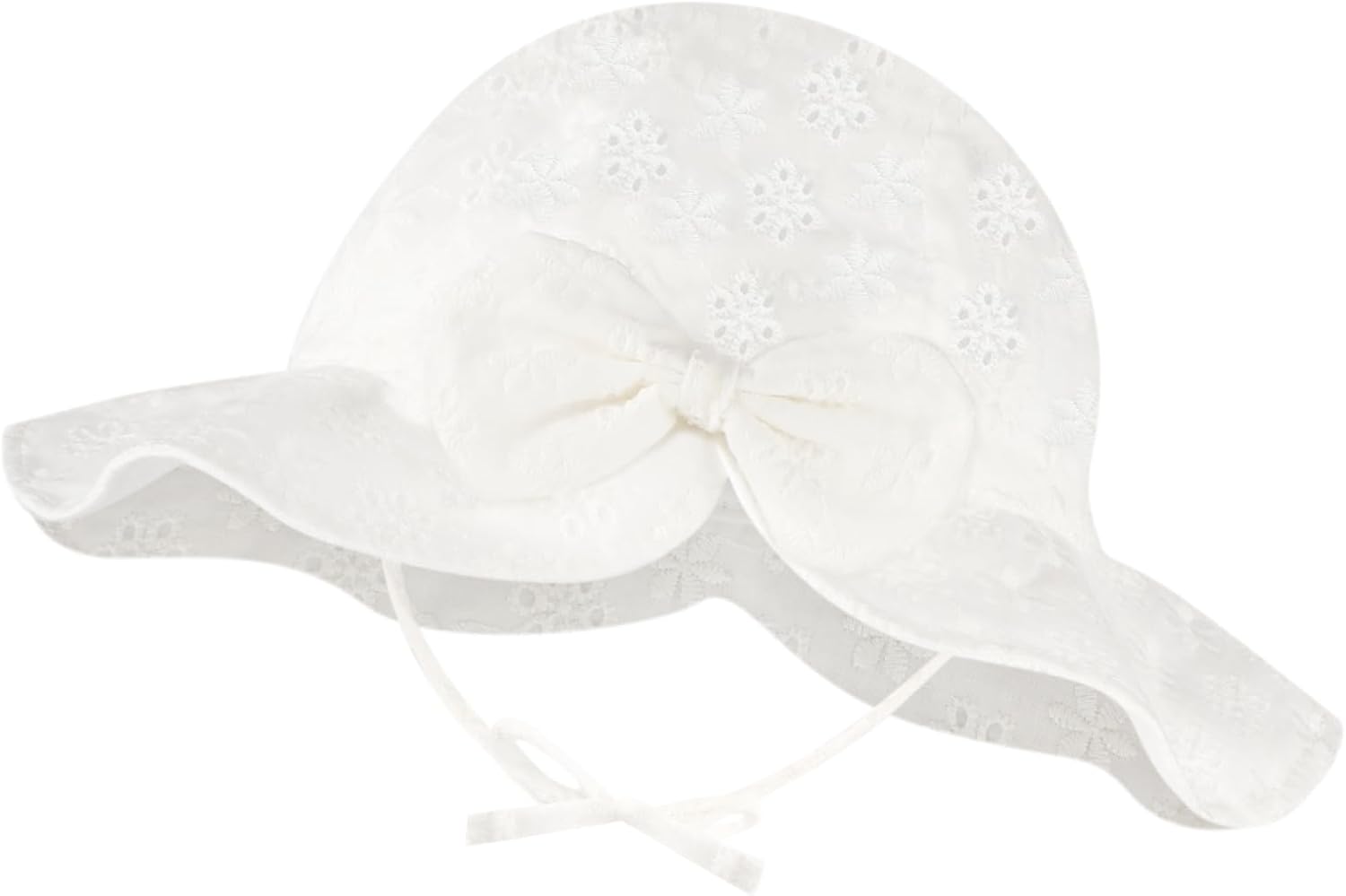 JUPSK Baby Sun Hat, Newborn Bucket Hat Cotton Lace Floral Toddler Hat Wide Brim...