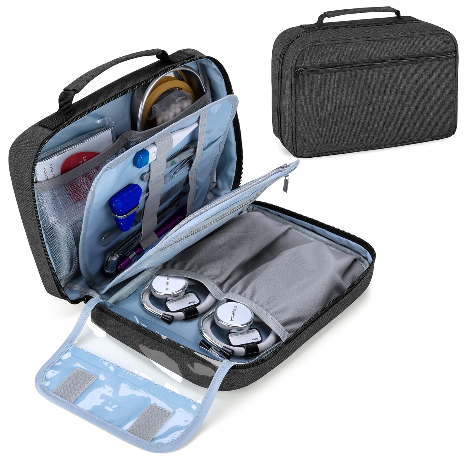 Damero Carrying Case for 2 Stethoscopes, Portable Stethoscope Case Compatible wi...