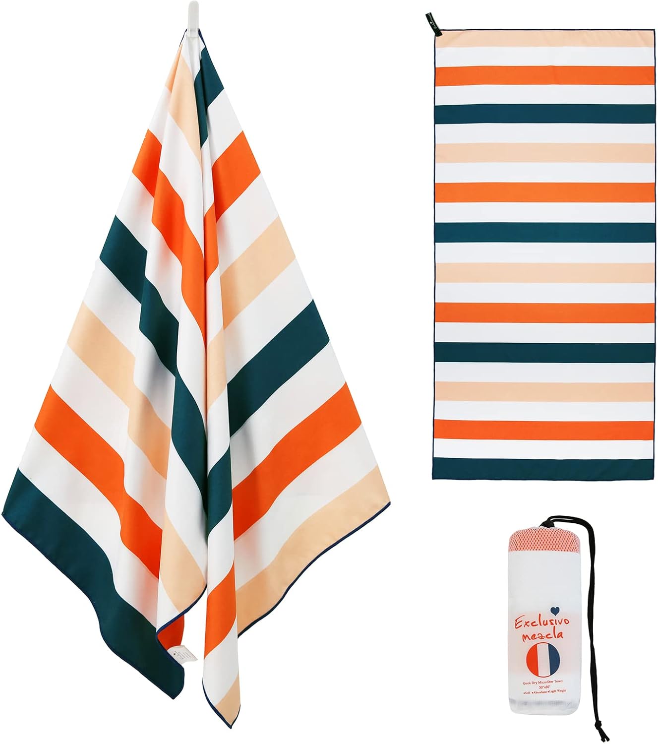 Exclusivo Mezcla Microfiber Quick Dry Beach Towel, Oversized Sand Free Beach Tow...