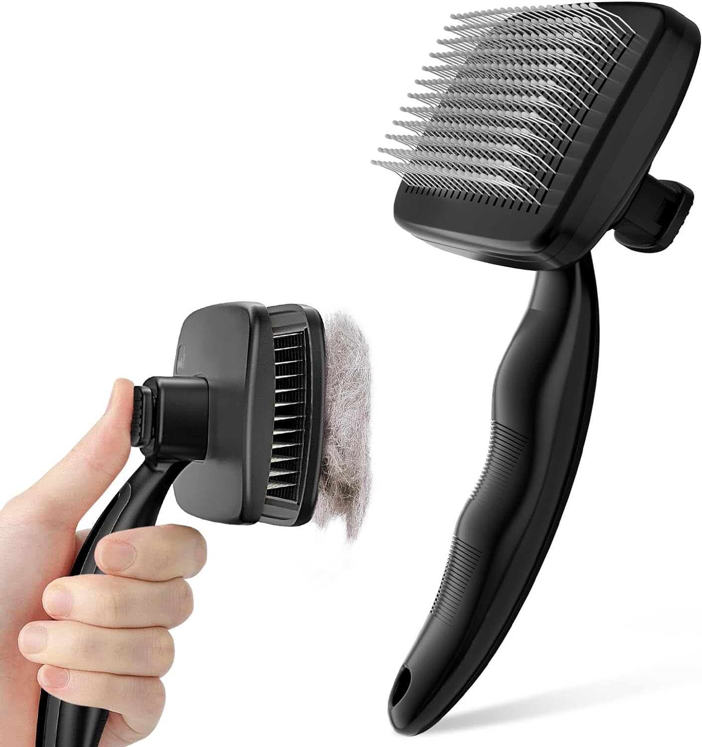 Pecute Self-Cleaning Slicker Brush for Dogs, Cats, Lightweight Dog Brush for She...