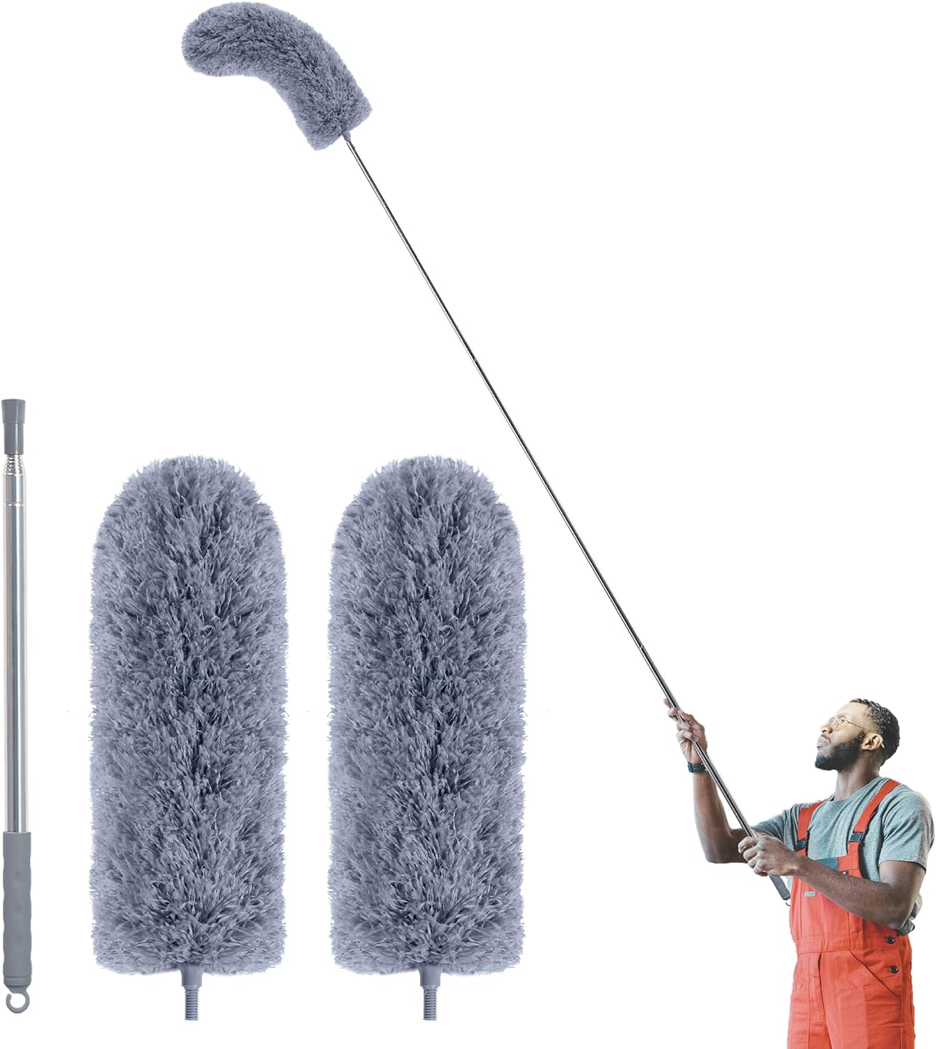 Duster with Extension Pole for Cleaning (2 Microfi...