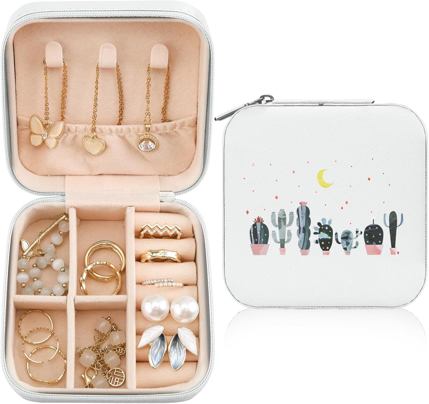 Best Idocolors Jewelry Box, Special Jewelry Organizer With Cute Cactus Pattern D...