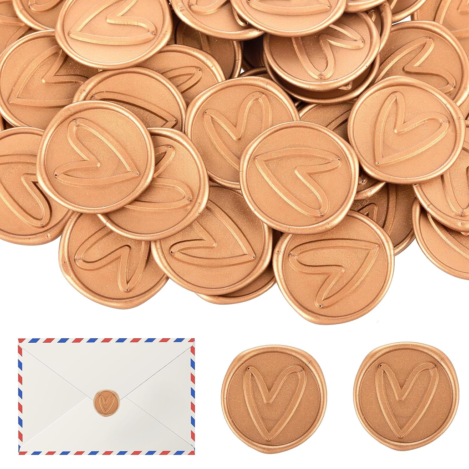 Best Lusofie Wax Seal Stickers, Unique Heart Envelope Seal Stickers, Special Adh...