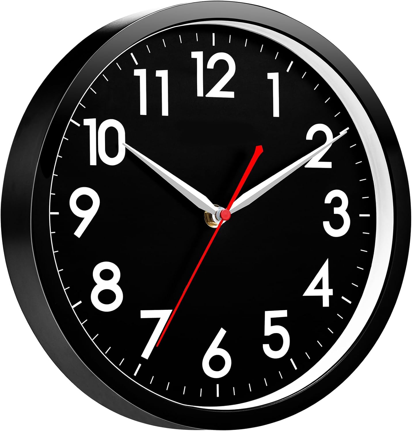 AKCISOT Wall Clock Modern Black Silent Non Ticking Wall Clocks Battery Operated...