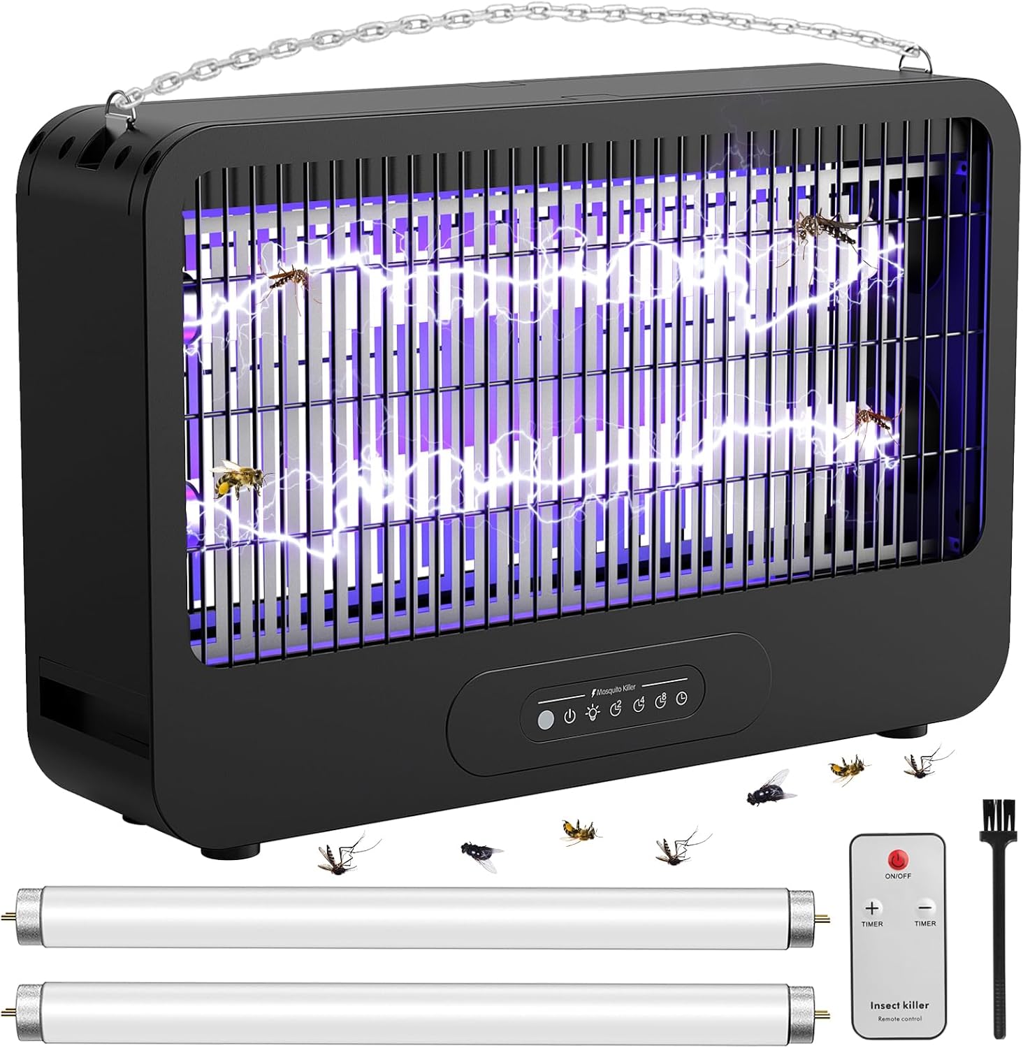 FethFire Fly Zapper Indoor and Outdoor,4000V Fly Killer Electric,Double-Sided Gr...