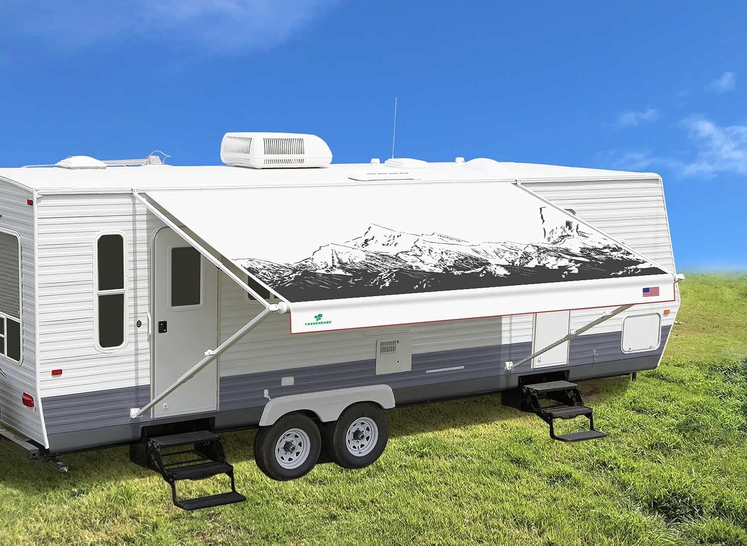 RV Awning Fabric Replacement Camper Trailer Awning Fabric Super Heavy Vinyl Coat...