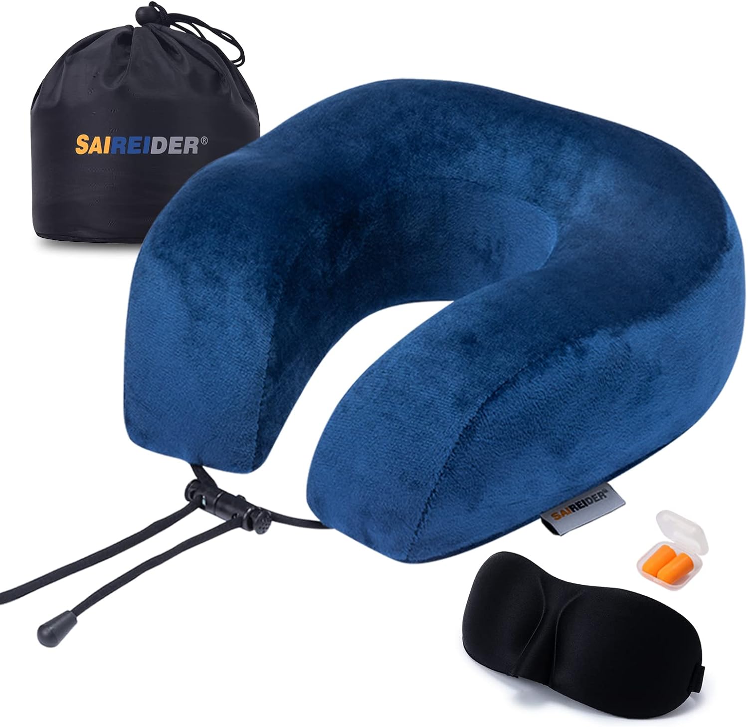 SAIREIDER Travel Pillow 100% Memory Foam Airplanes Neck Pillows -Prevent The Hea...