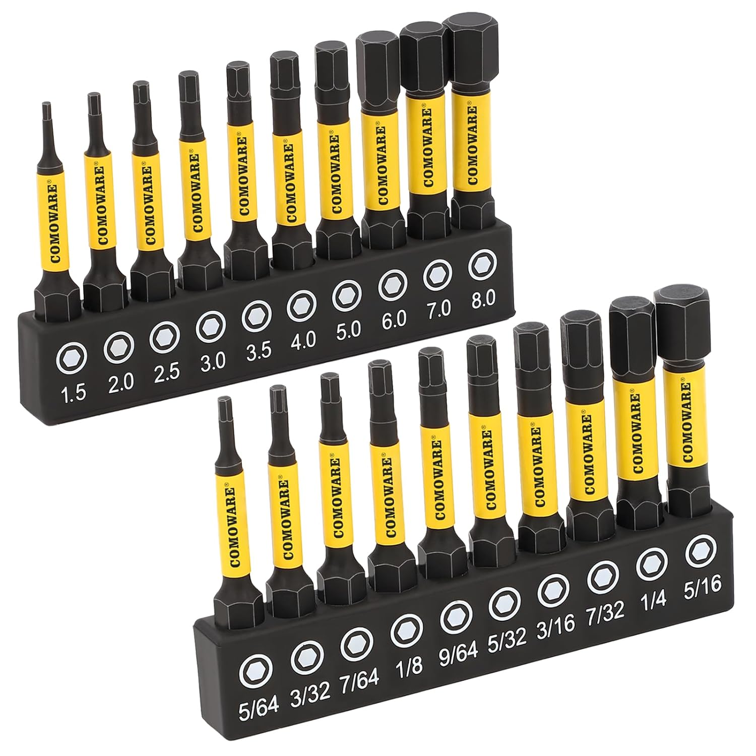 COMOWARE Allen Wrench Drill Bit Set - Hex Bits Set, Magnetic Tips, Quick Release...