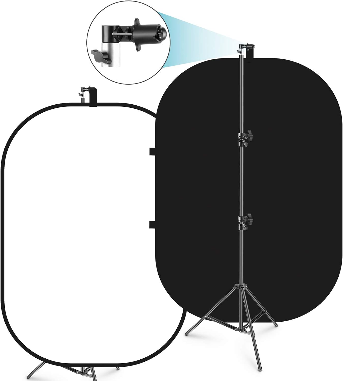 Neewer 150 x 200 cm Chromakey Black and White 2-in-1 Foldable Pop-Up Backdrop wi...