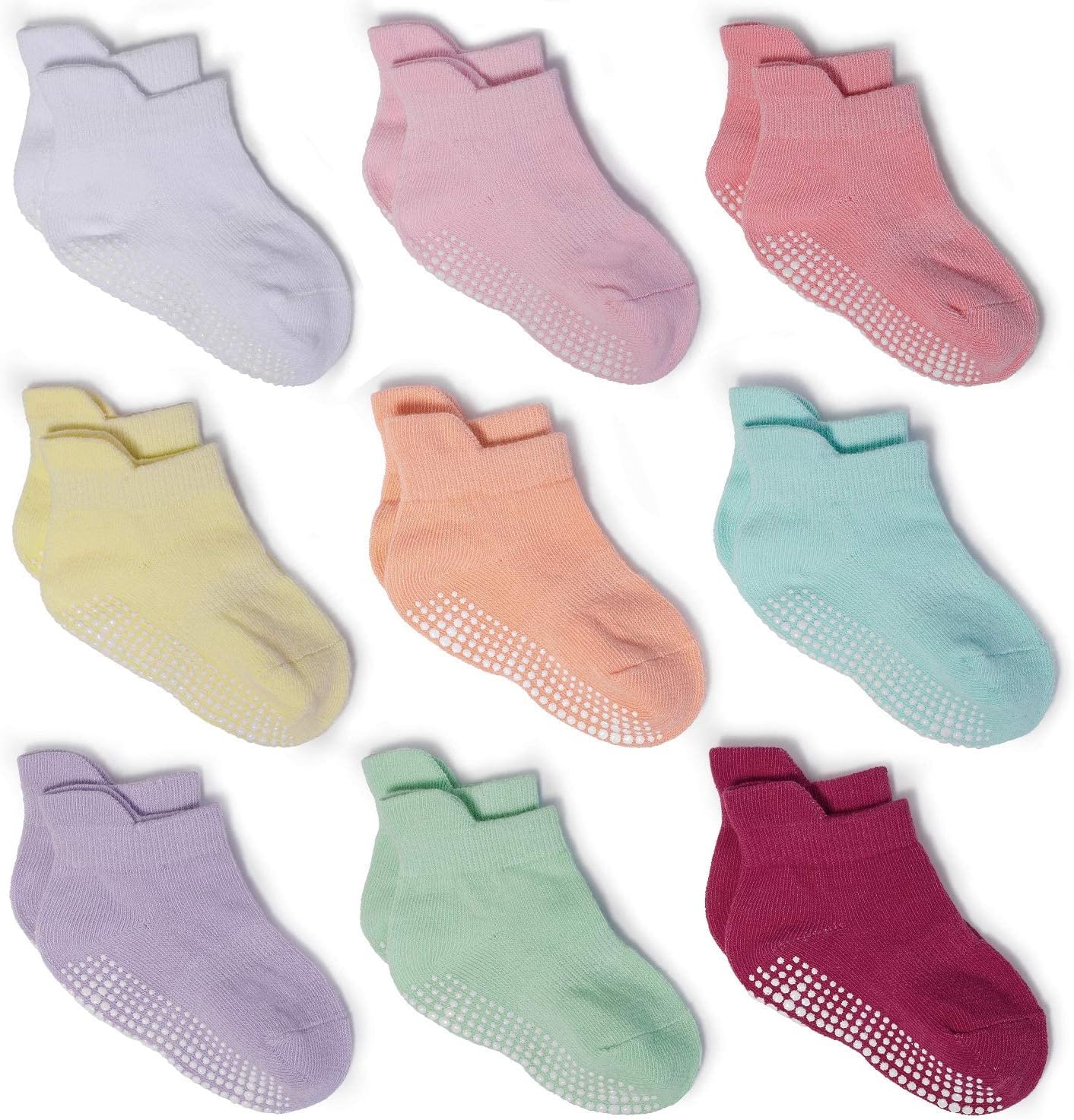 Zaples Baby Non Slip Grip Ankle Socks with Non Skid Soles for Infants Toddlers K...