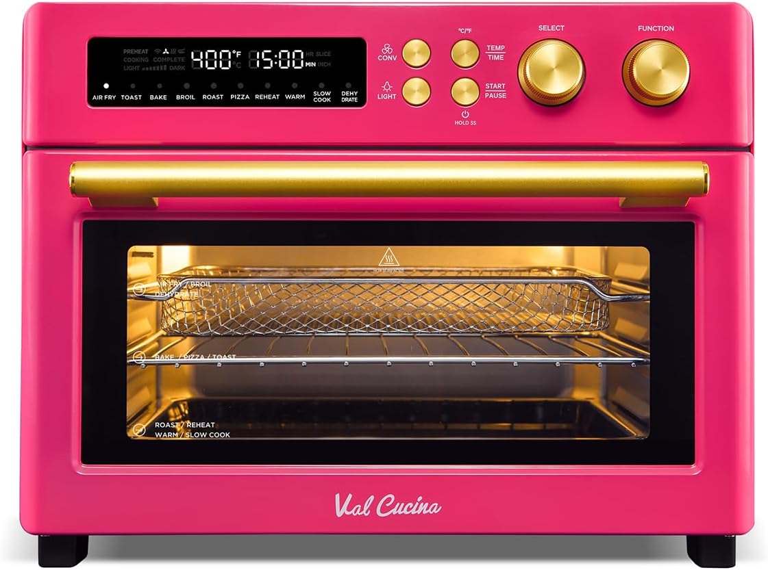 Limited Edition Happy Pink Infrared Heating Air Fryer Toaster Oven, Extra Large...