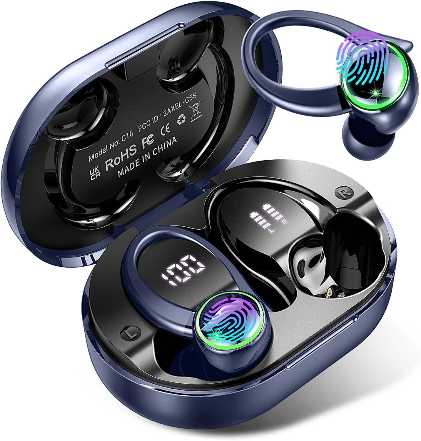 Wireless Earbuds, Bluetooth 5.3 Headphones with Noise Cancelling Mic, Bass Stere...