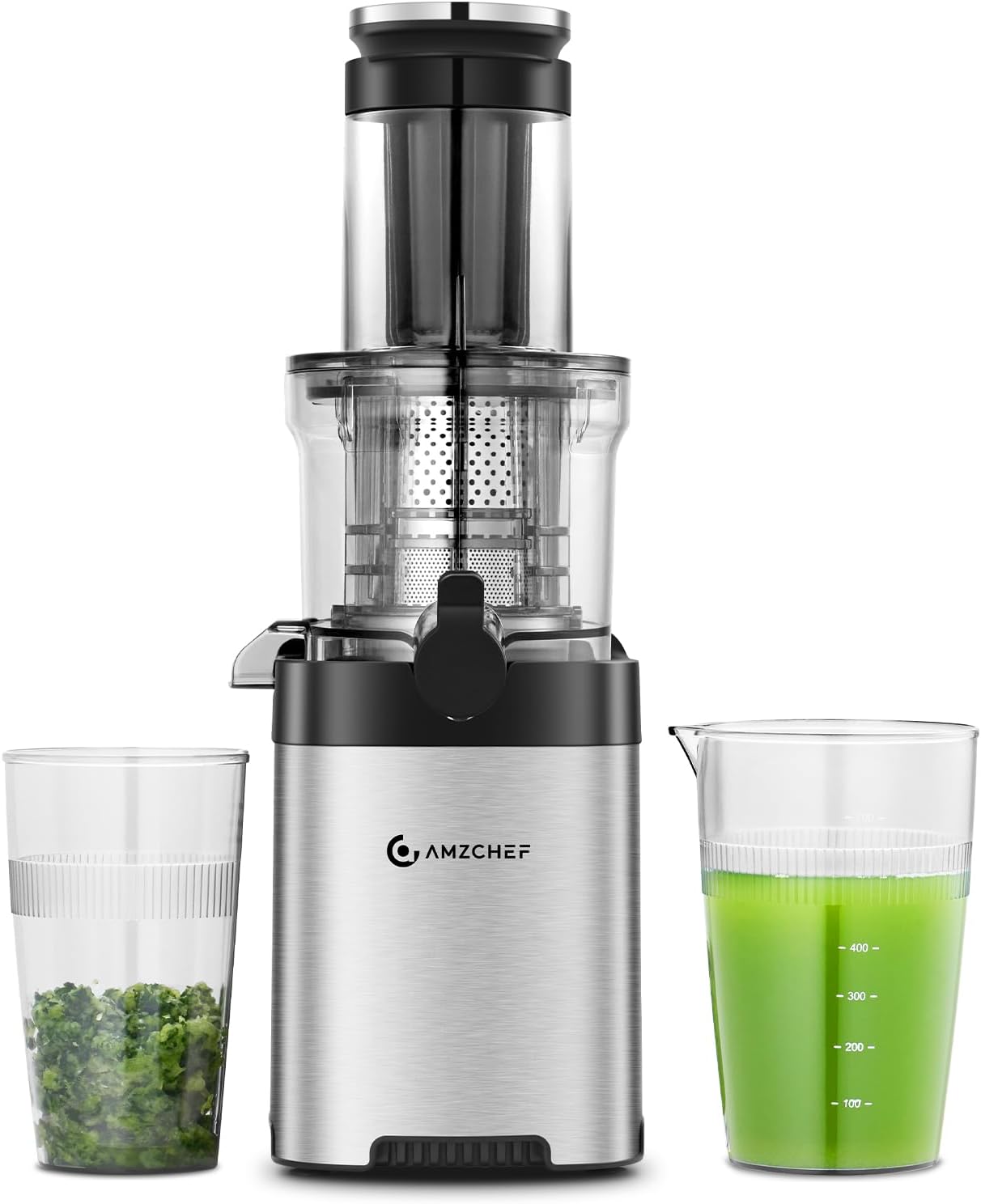 AMZCHEF Cold Press Juicer - Juicer Machine with 3.1‘’ Large Feed Chute for Whole...