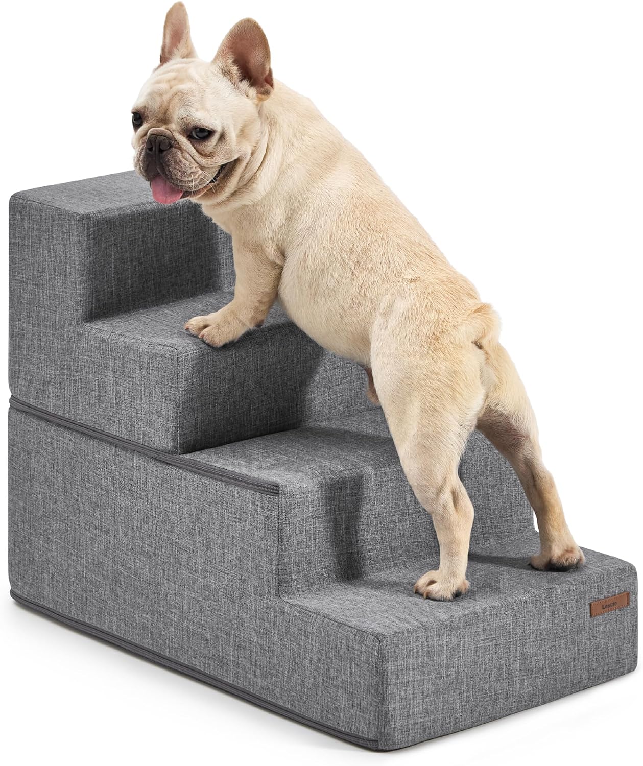 Lesure Dog Stairs for Small Dogs - Pet Stairs for High Beds and Couch, Folding P...